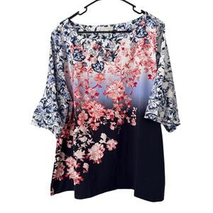 Charter Club Floral Pullover Stretchy Top Women’s Size 2X